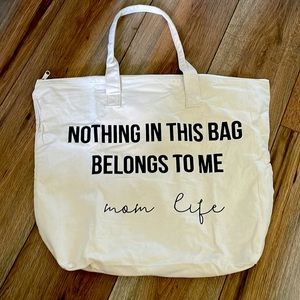 Mom Life Canvas Zip Top Tote